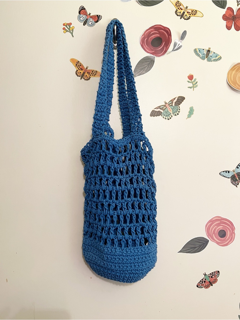 J. Crew Blue Crochet Beach Tote
